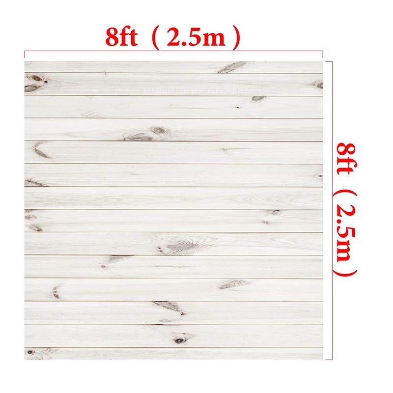 Kate 8x8ft White Wood Backdrop Horizontal Wood Texture Backgrounds Party Decoration Backdrops Studio Photo Props Backgrounds - Image 4